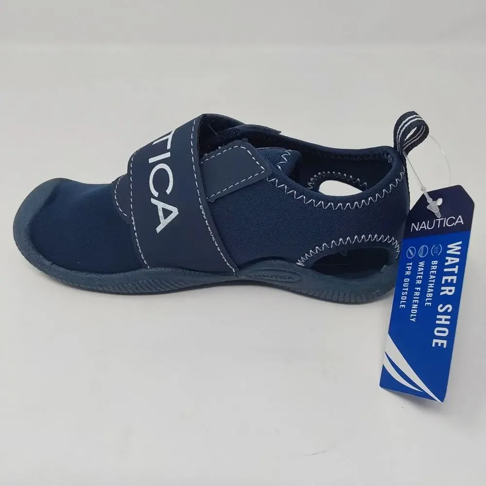 Nautica Toddler Water Shoes Navy Aqua Sock Hook & Loop Size 10 New